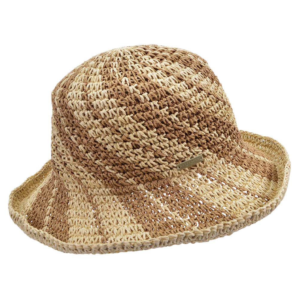Chapeau Été en Paille Toyo Crochetée naturel-marron SEEBERGER
