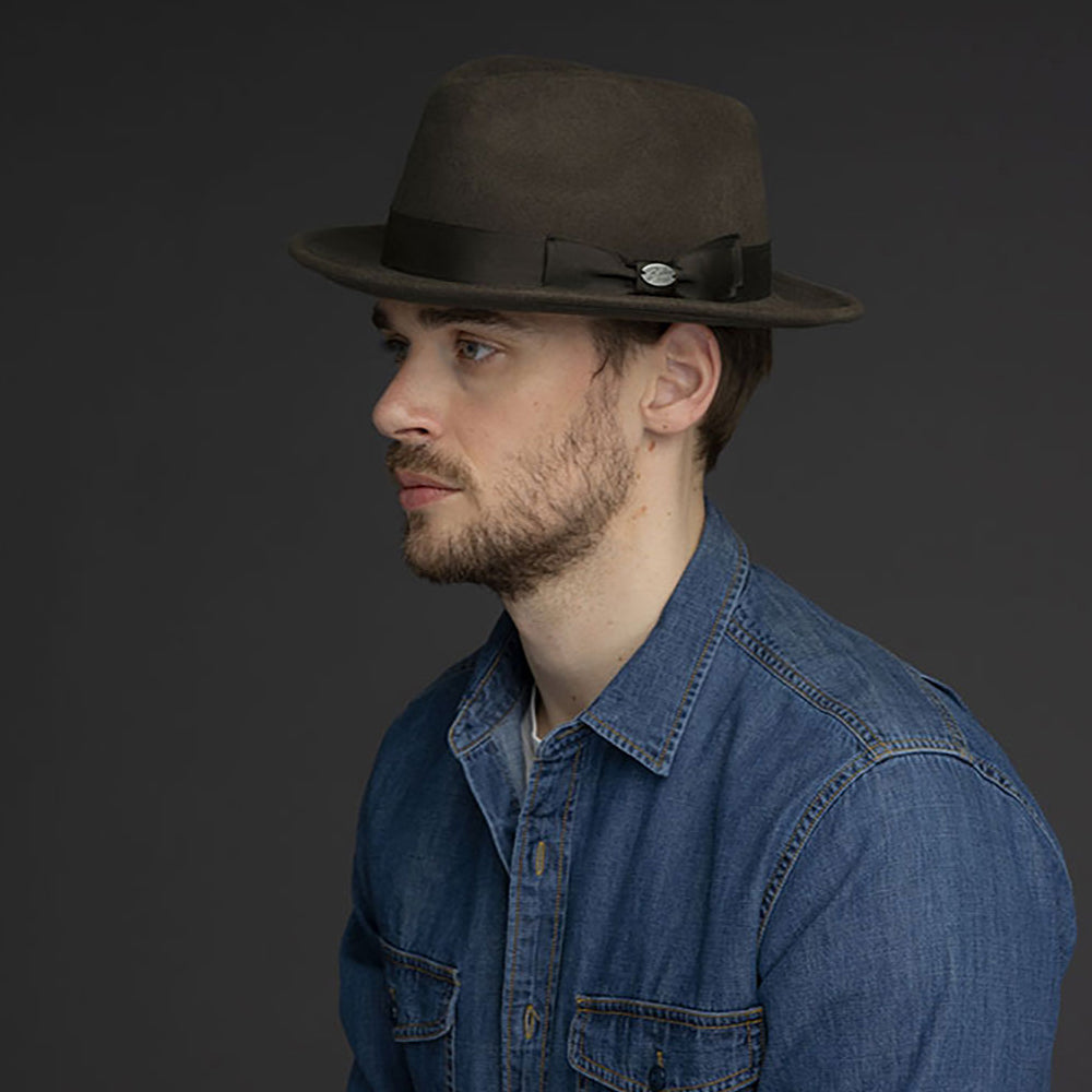 Chapeau Trilby en Laine Feutrée Maglor chocolat BAILEY