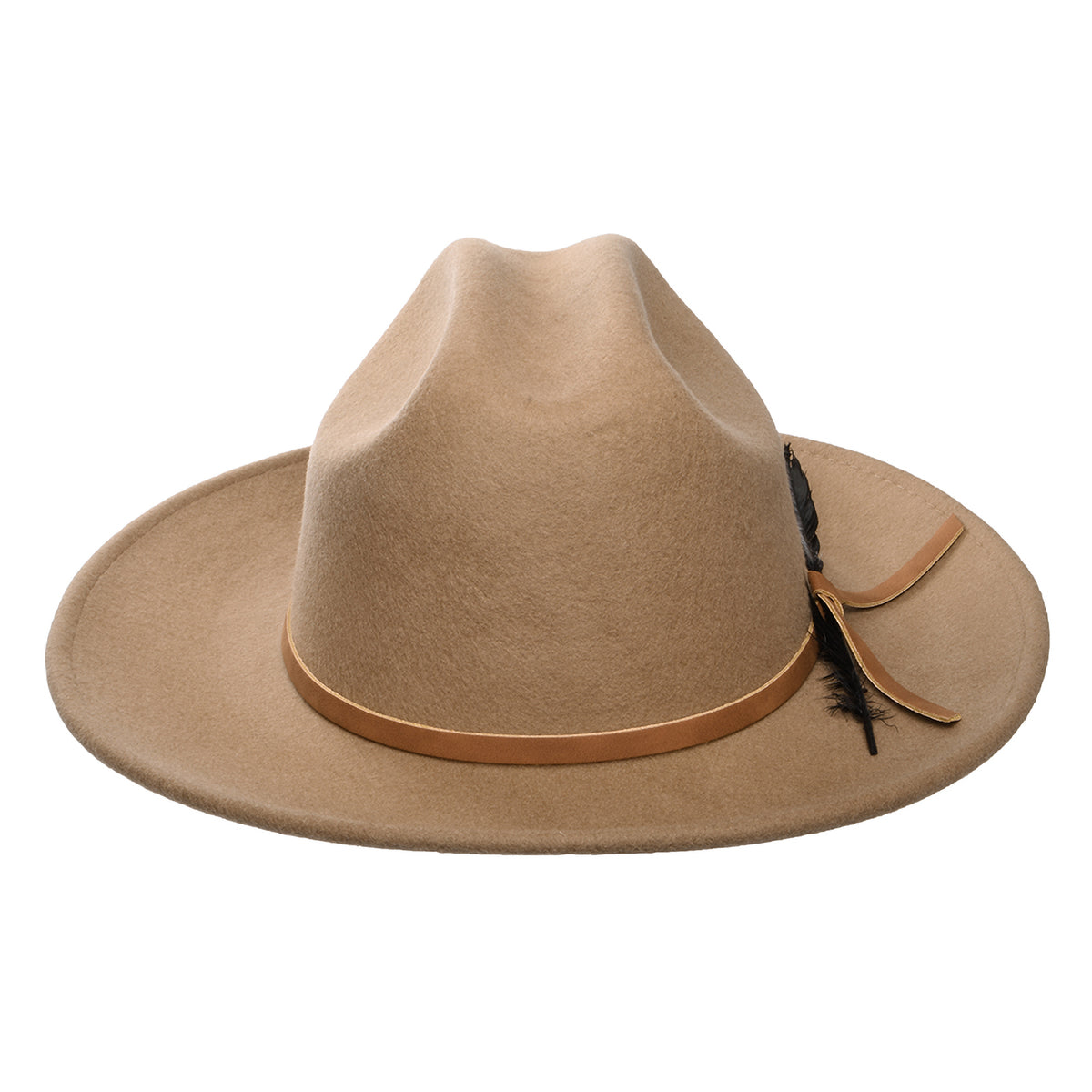 Chapeau de Cowboy en Laine Feutrée avec Plume Adan mastic SCALA