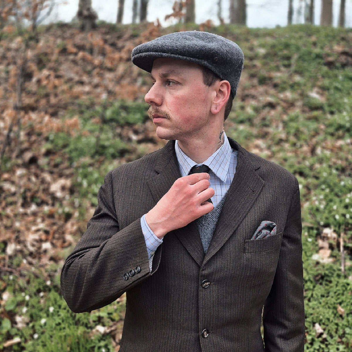 Casquette Plate en Laine Classic anthracite JAXON & JAMES