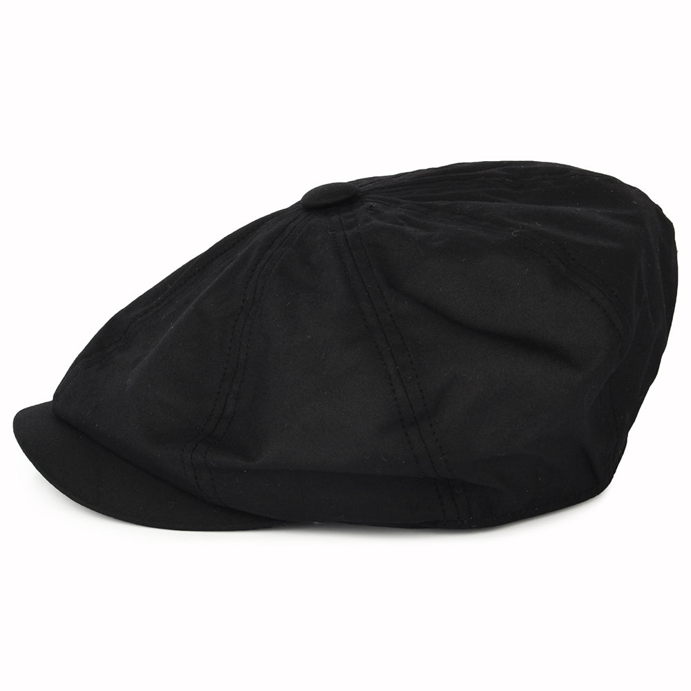 Casquette Gavroche en Coton Ciré Britannique Alfie noir FAILSWORTH