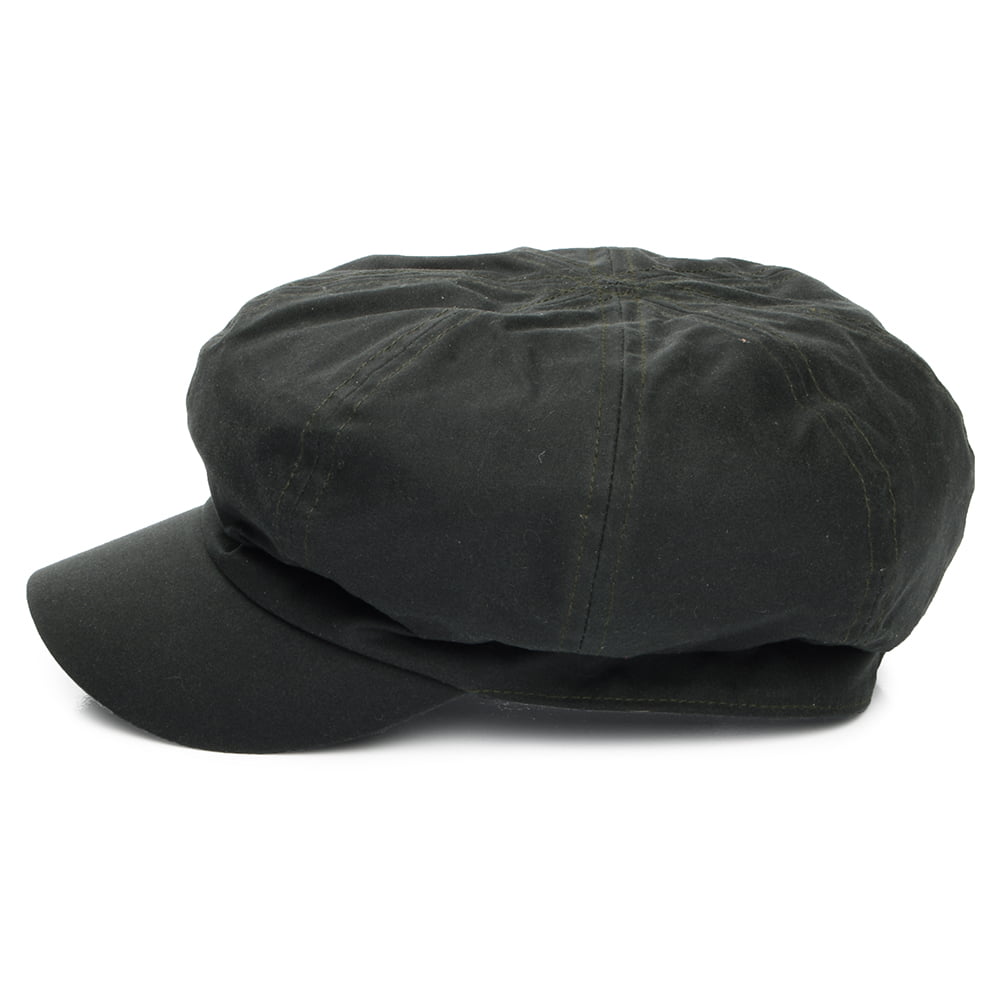 Casquette Gavroche en Coton Ciré Britannique olive FAILSWORTH