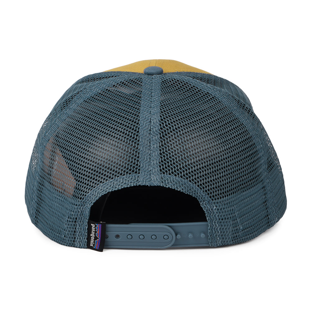 Casquette Trucker en Coton Bio P-6 Logo moutarde-bleu fumé PATAGONIA