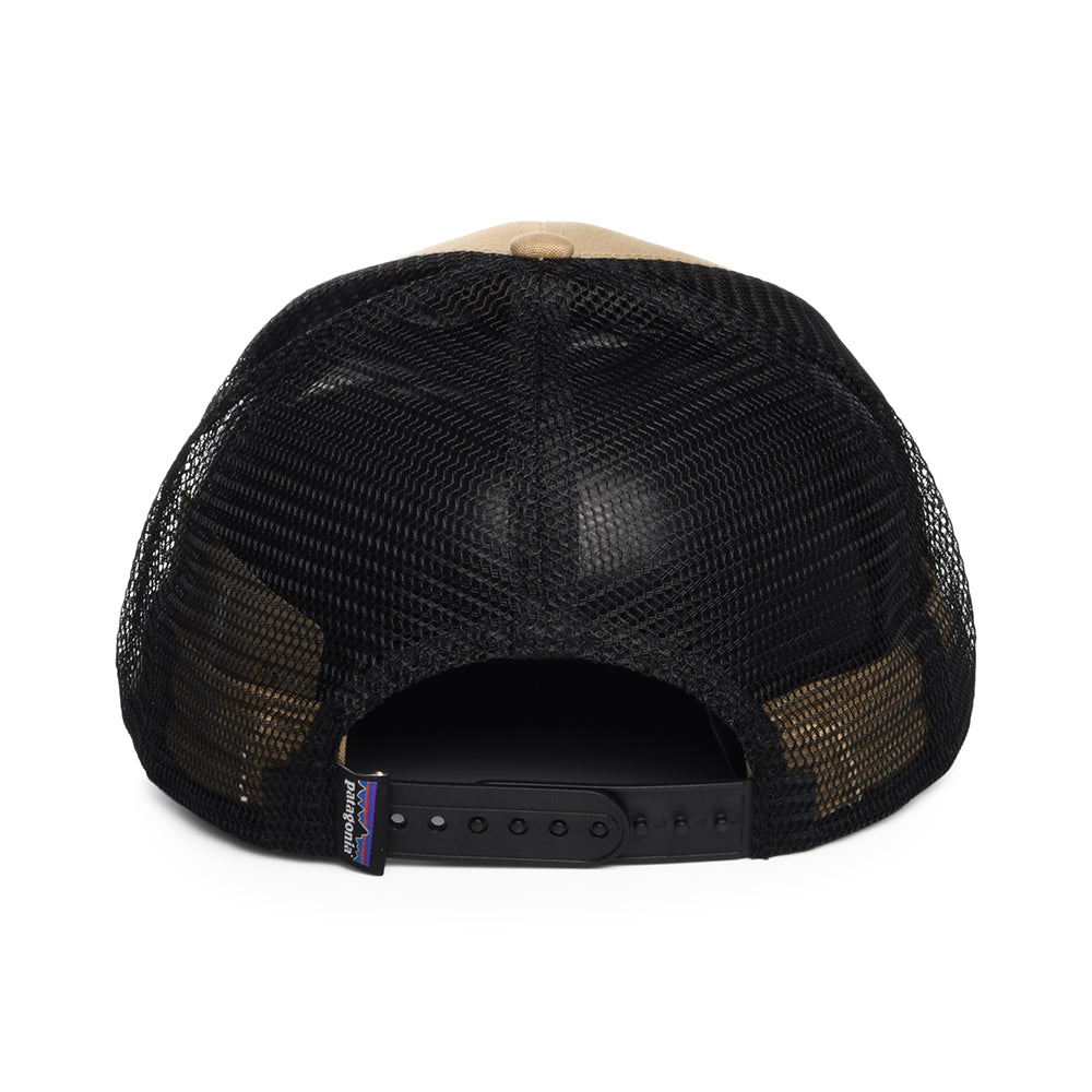Casquette Trucker en Coton Bio P-6 Logo marron clair-noir PATAGONIA