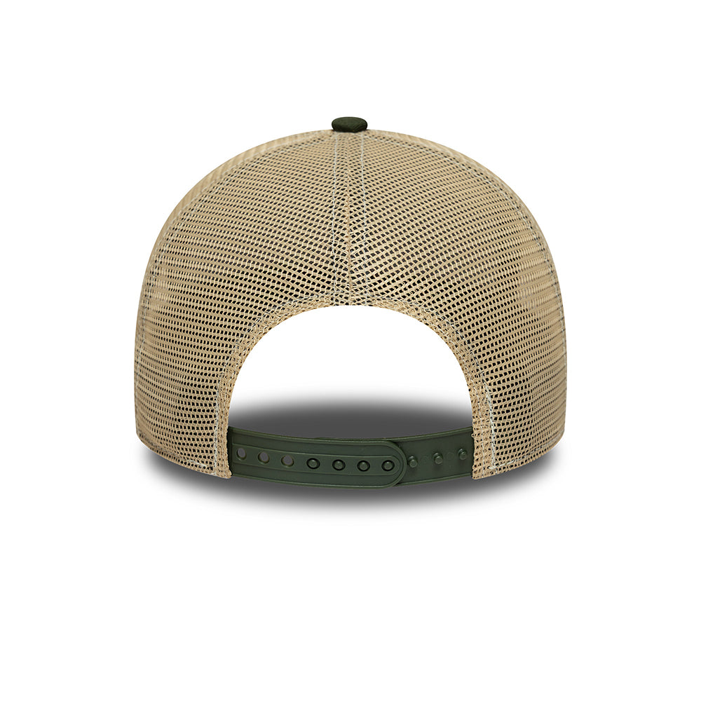 Casquette Trucker Bison Animal Patch A-Frame marron-olive-sable NEW ERA