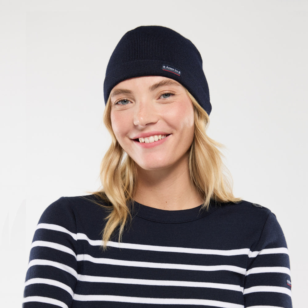 Bonnet en Pure Laine Lannion bleu marine ARMOR LUX