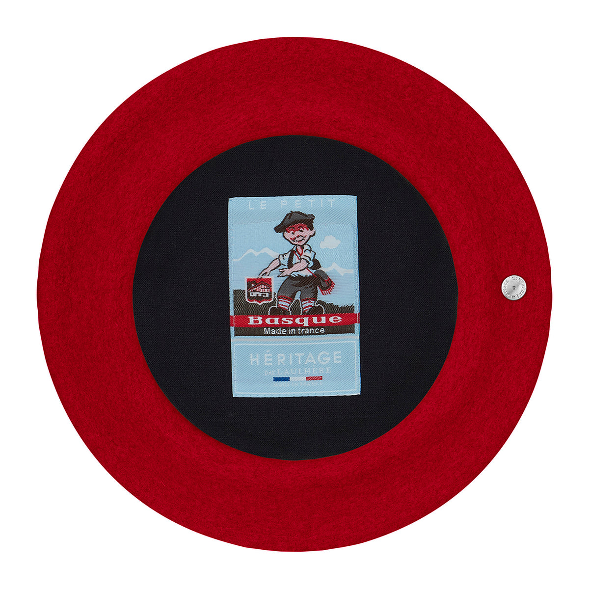 Béret Enfant en Laine Mérinos Petit Basque rouge LAULHÈRE