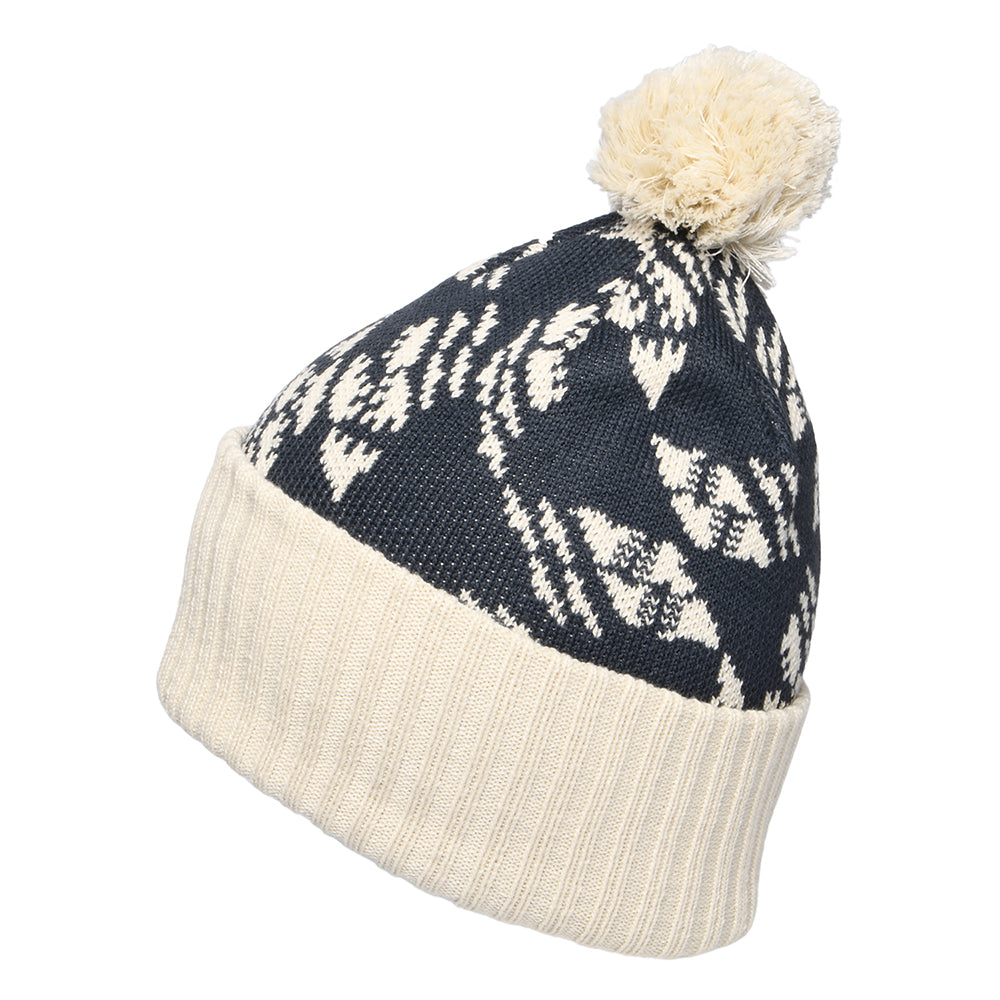 Bonnet à Pompon Synched Flight Powder Town bleu marine-crème PATAGONIA