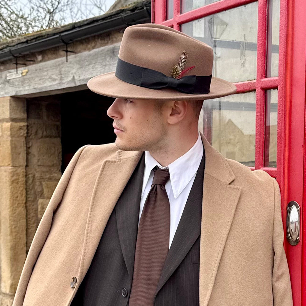 Chapeau Fedora Déformable C-Crown noix de pécan JAXON & JAMES - VENTE EN GROS