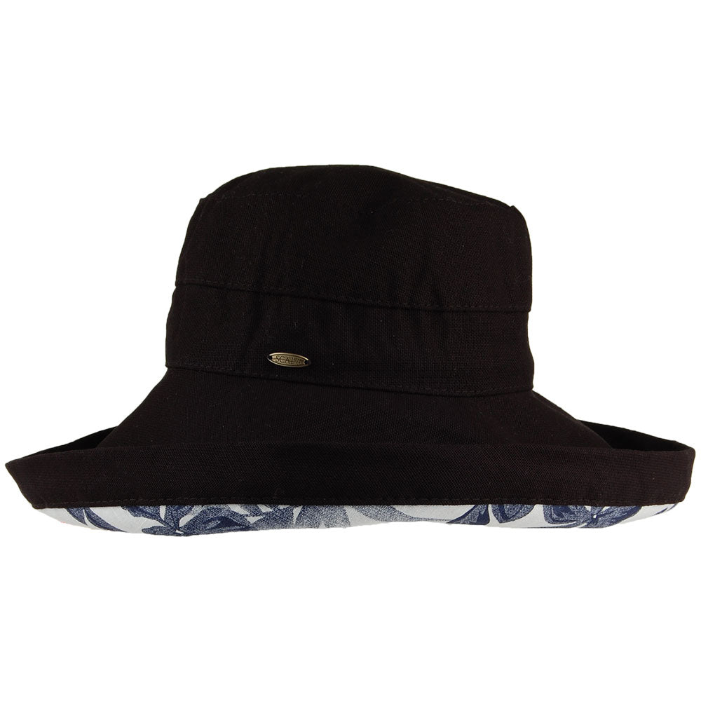 Chapeau Été Pliable en Coton Aninata noir SCALA
