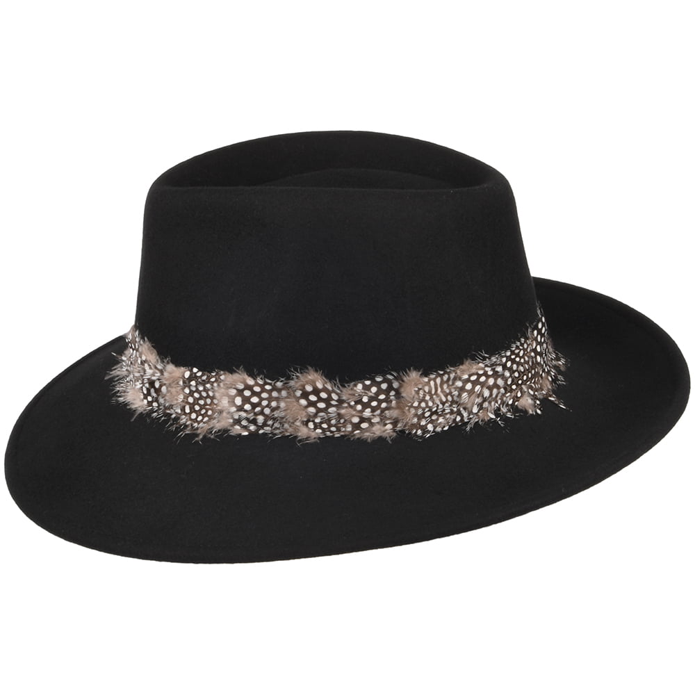 Chapeau Fedora Plume Country noir FAILSWORTH