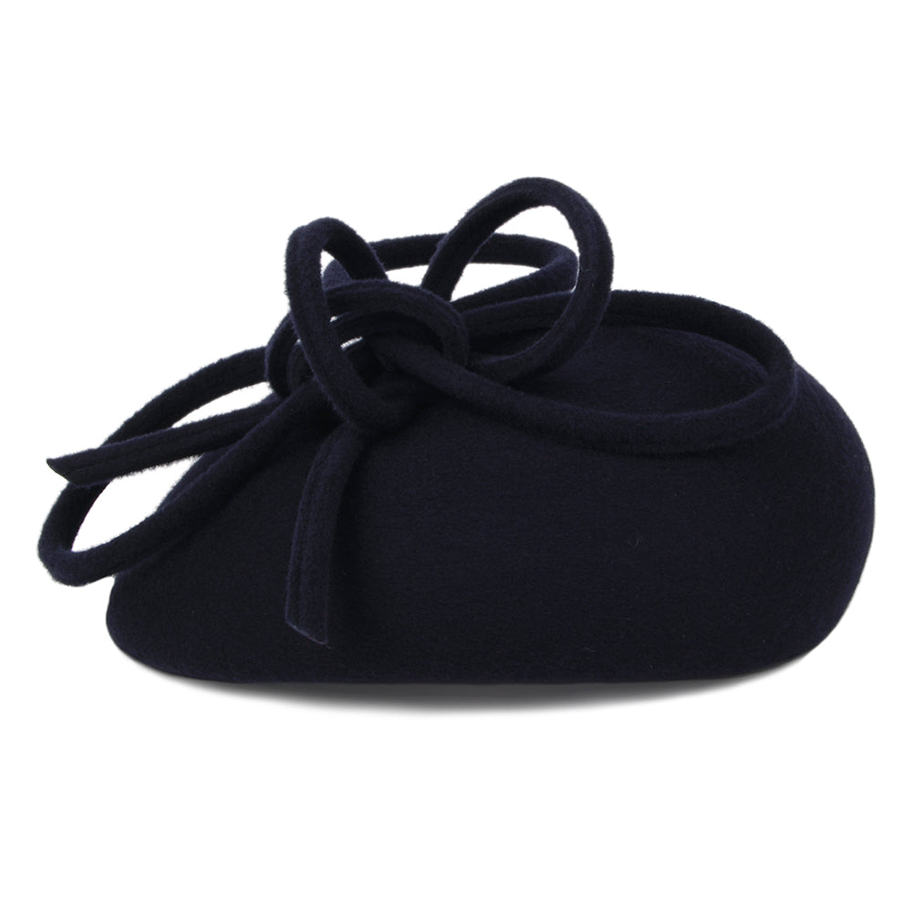 Chapeau Calot en Laine avec Boucles Rosey bleu marine WHITELEY