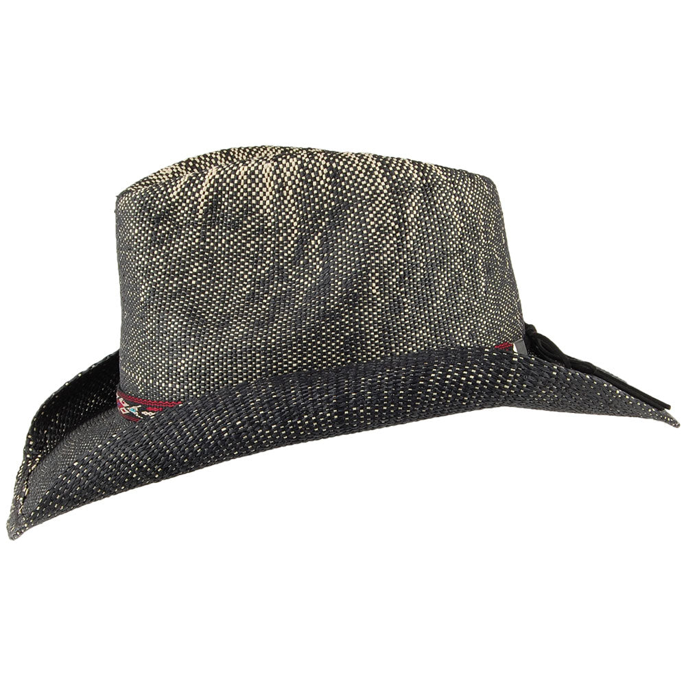 Chapeau de Cowboy Western en Paille Toyo Amarillo noir DORFMAN PACIFIC