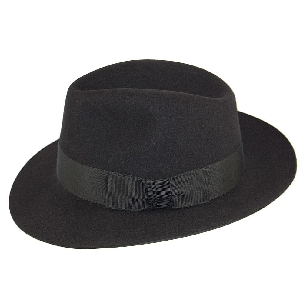 Chapeau Fedora en Fourrure Feutrée Knightsbridge noir CHRISTYS