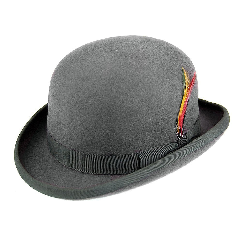 Chapeau Melon Anglais gris avec Bandeau gris JAXON & JAMES