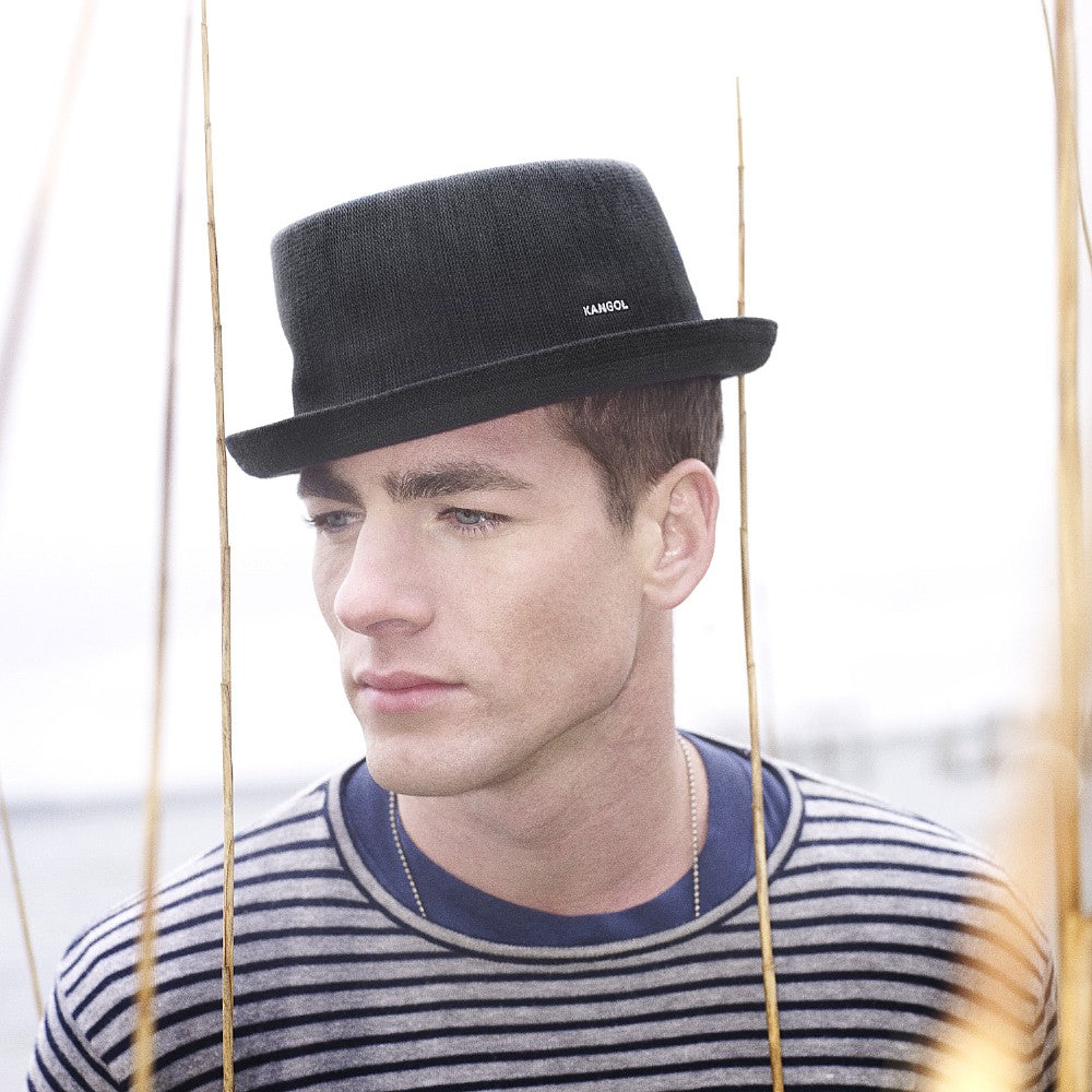 Chapeau Pork Pie en Bambou Mowbray noir KANGOL
