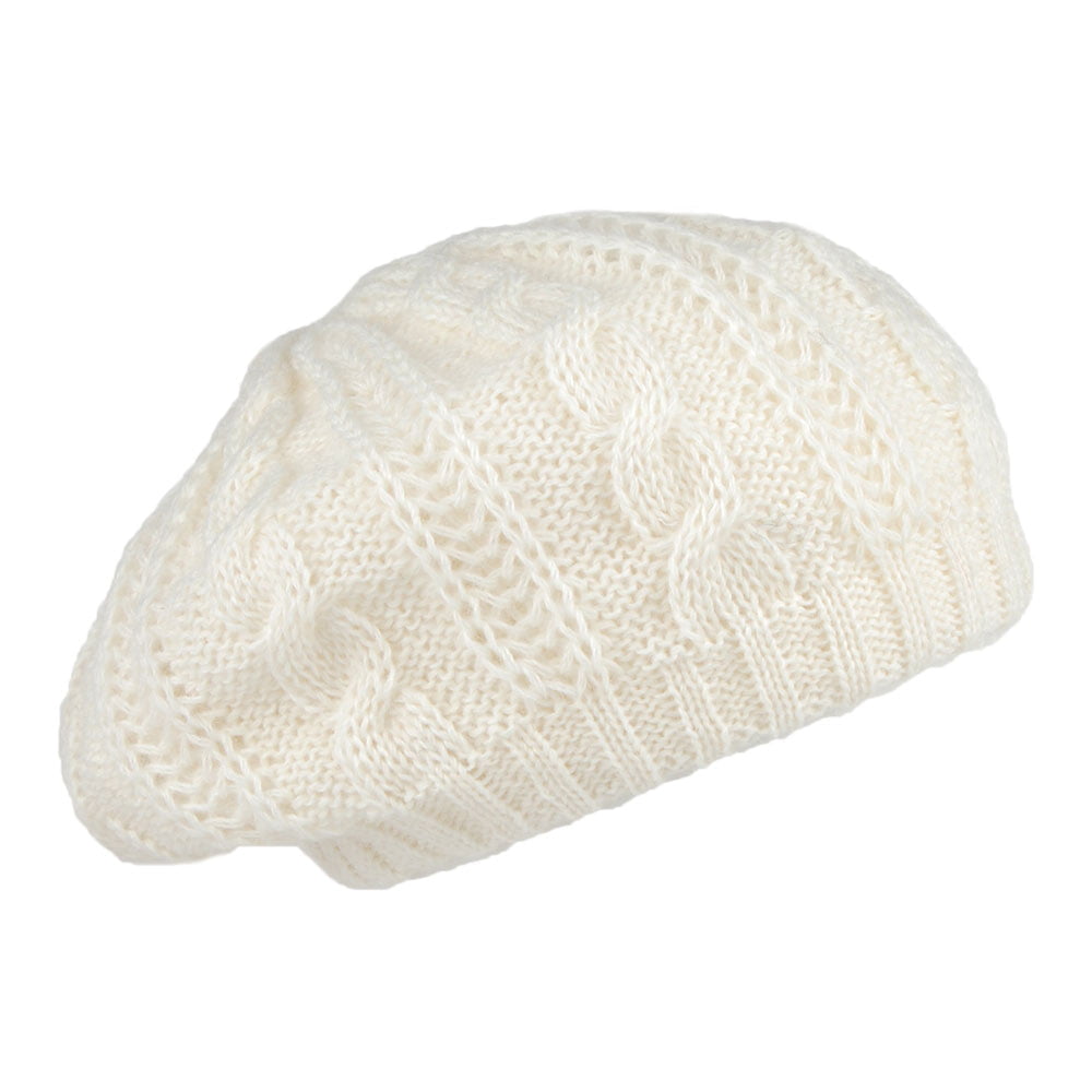 Béret à Torsades blanc hiver WHITELEY