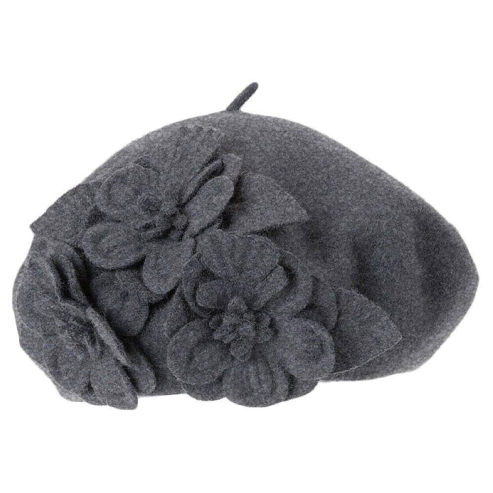 Béret à Fleurs anthracite BETMAR