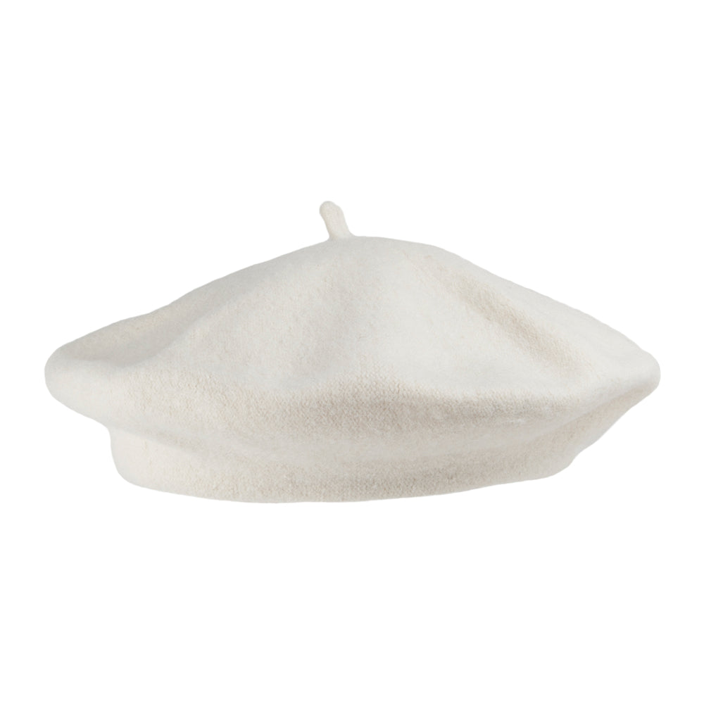 Béret Tendance en Laine blanc cassé