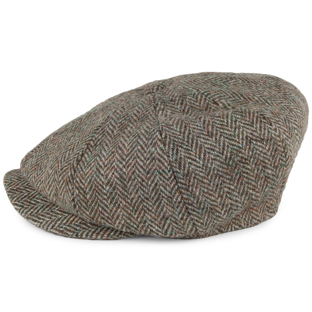 Casquette Gavroche en HARRIS TWEED à Chevrons Carloway beige-khaki FAILSWORTH