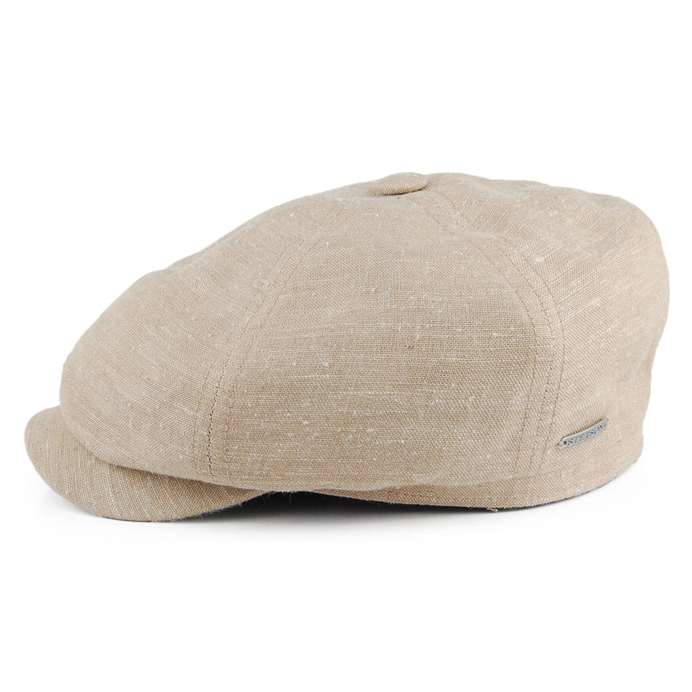 Casquette Gavroche à 6 Pans En Lin et Soie naturel STETSON