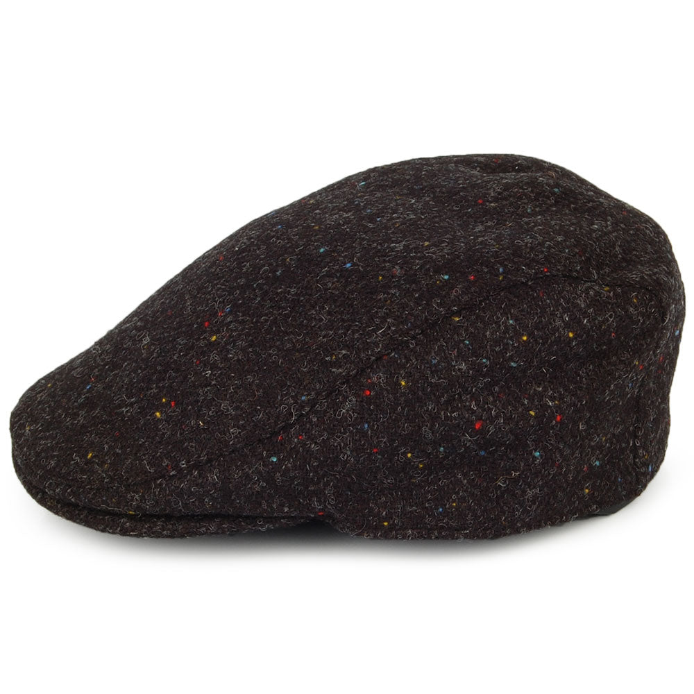 Casquette Plate en HARRIS TWEED à Protège-Oreilles Oban anthracite FAILSWORTH