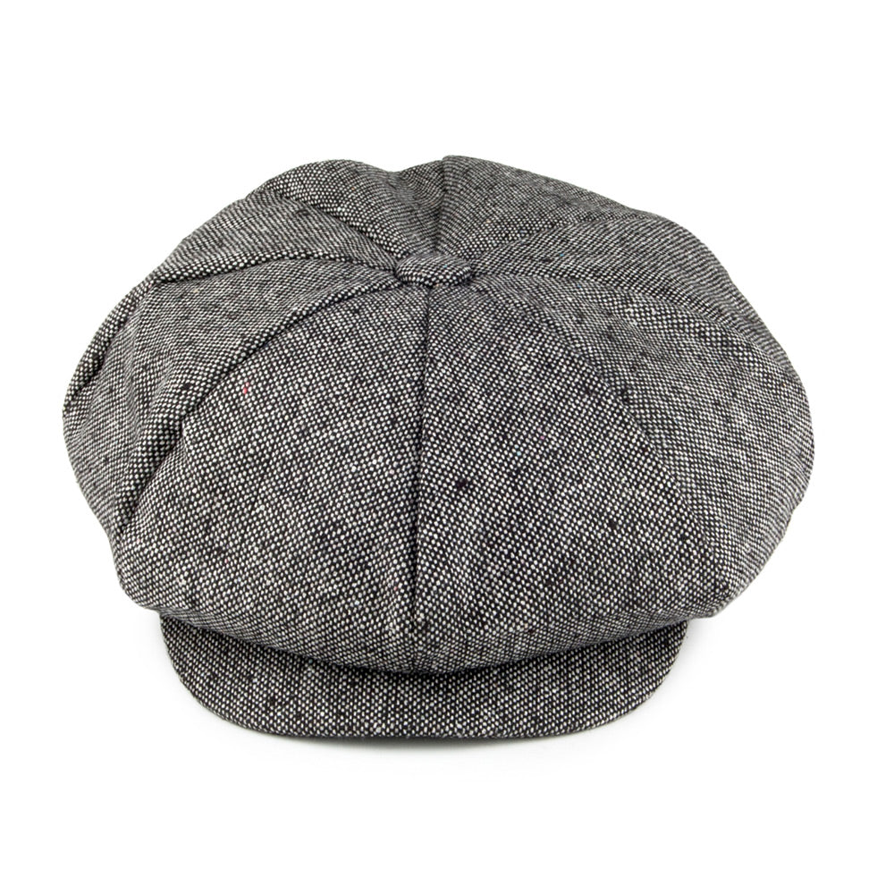 Casquette Gavroche La Grosse Pomme en Tweed Chiné noir JAXON & JAMES
