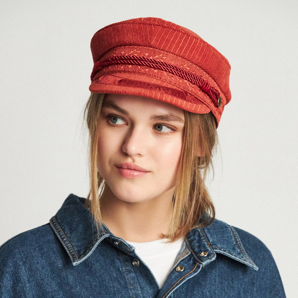 Casquette de Marin Fiddler Striée Albany orange BRIXTON