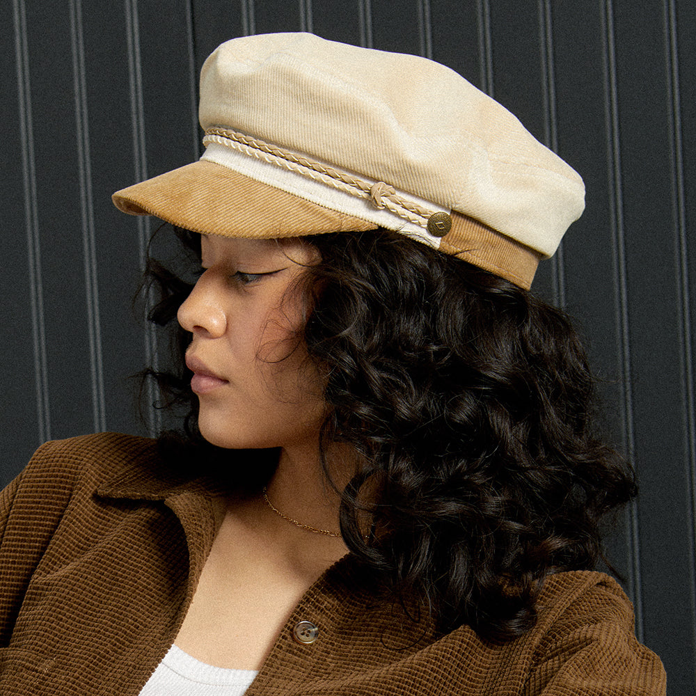 Casquette de Marin en Coton Velours Côtelé Ashland beige-marron clair BRIXTON