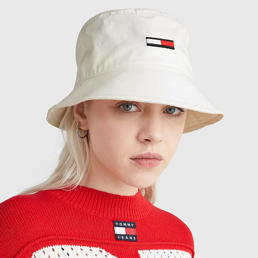 Chapeau Bob en Coton Bio TJW Flag ecru TOMMY HILFIGER
