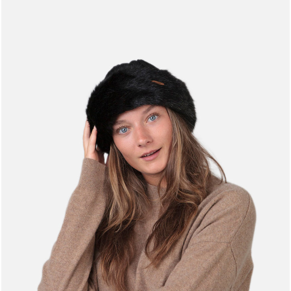 Bonnet à Torsades et Fausse Fourrure noir BARTS