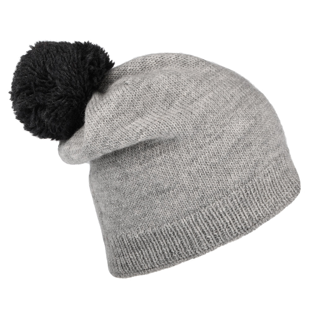 Bonnet Long à Pompon Contrastant gris KUSAN