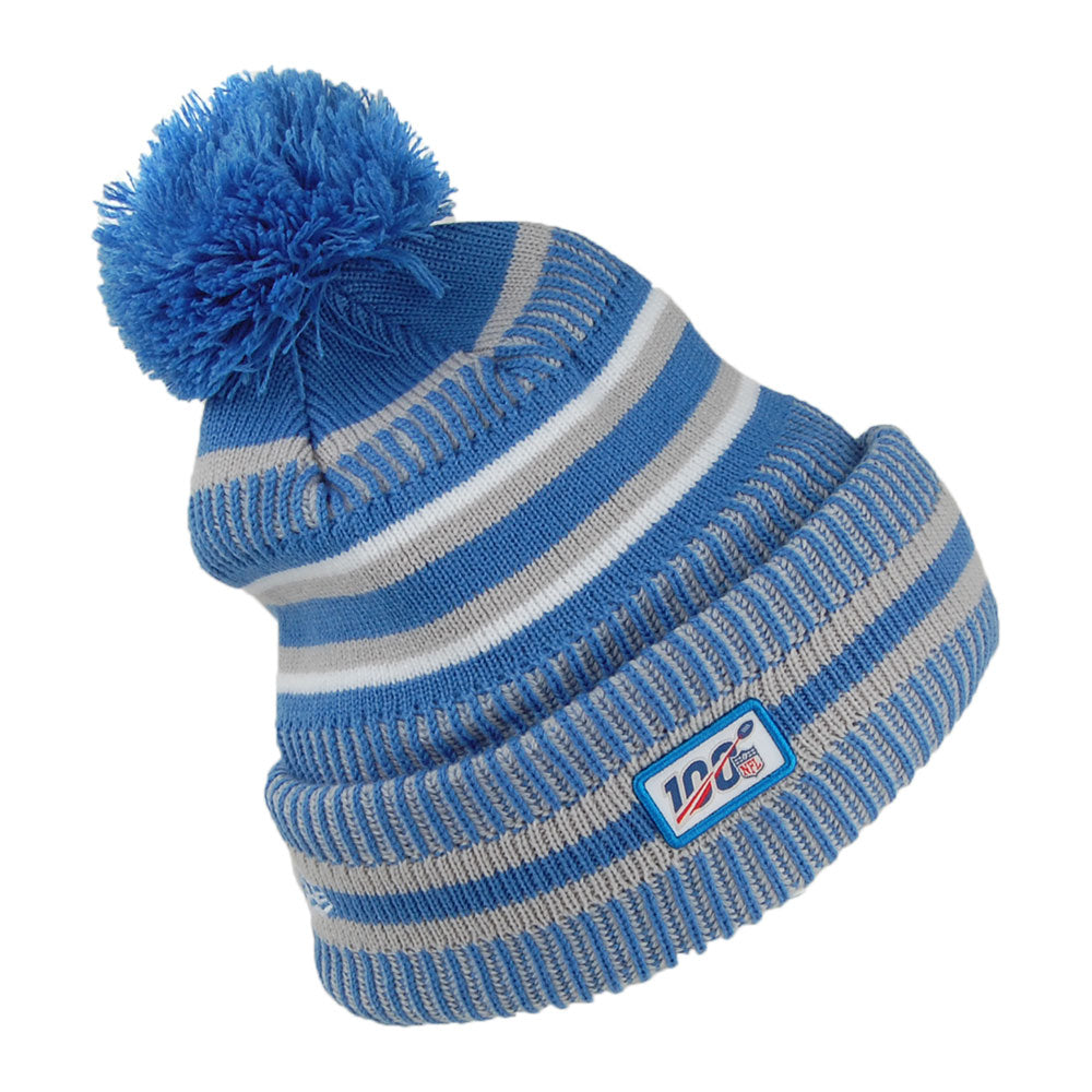 Bonnet à Pompon NFL On Field Knit Detroit Lions bleu-gris NEW ERA