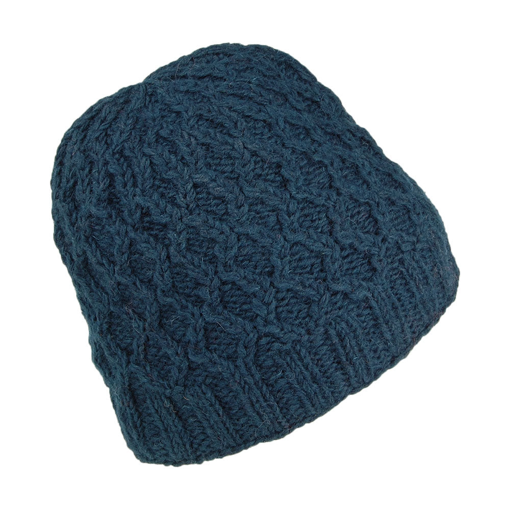 Bonnet à Torsades Brooklyn bleu sarcelle foncé KUSAN