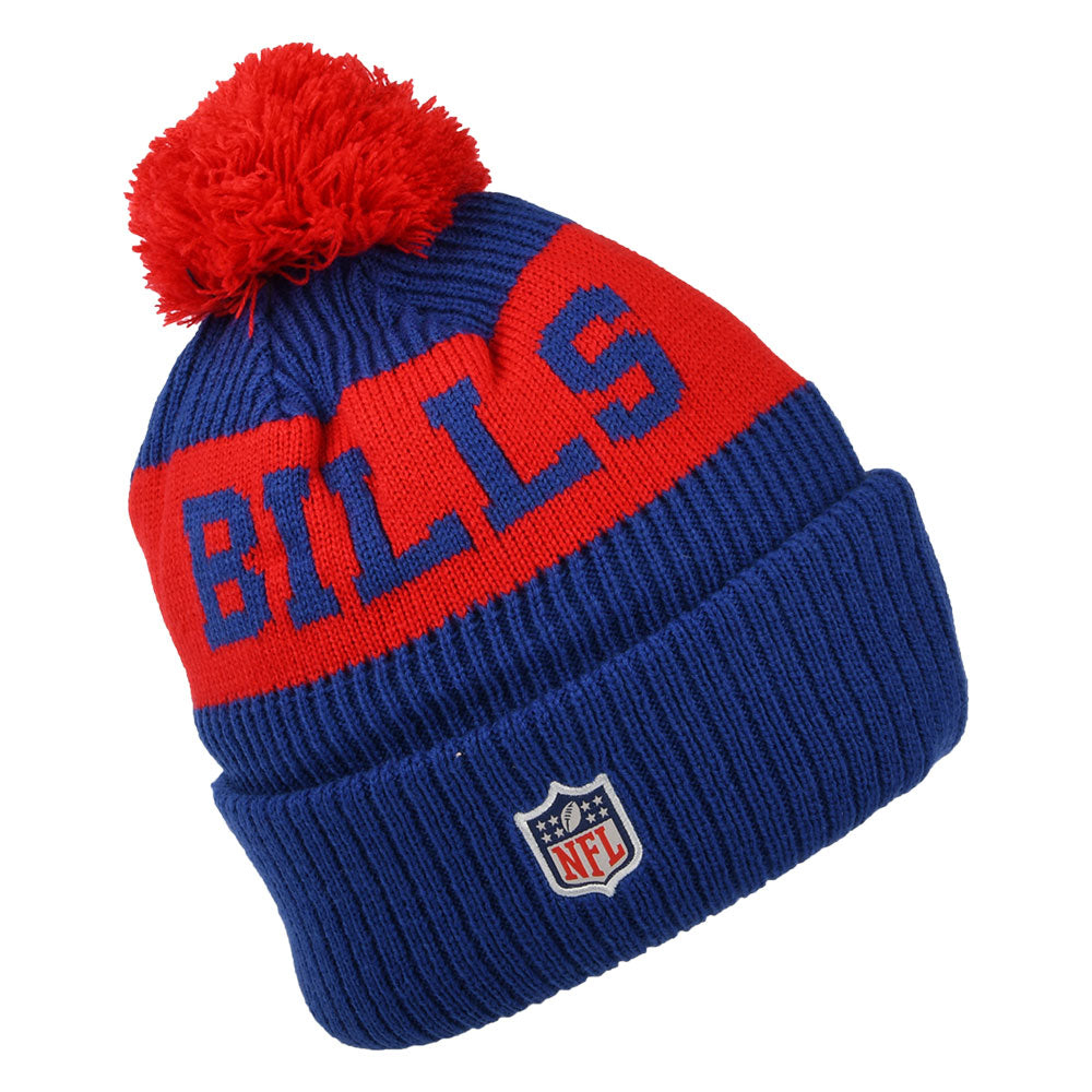 Bonnet à Pompon NFL On Field Sport Knit Buffalo Bills bleu-rouge NEW ERA