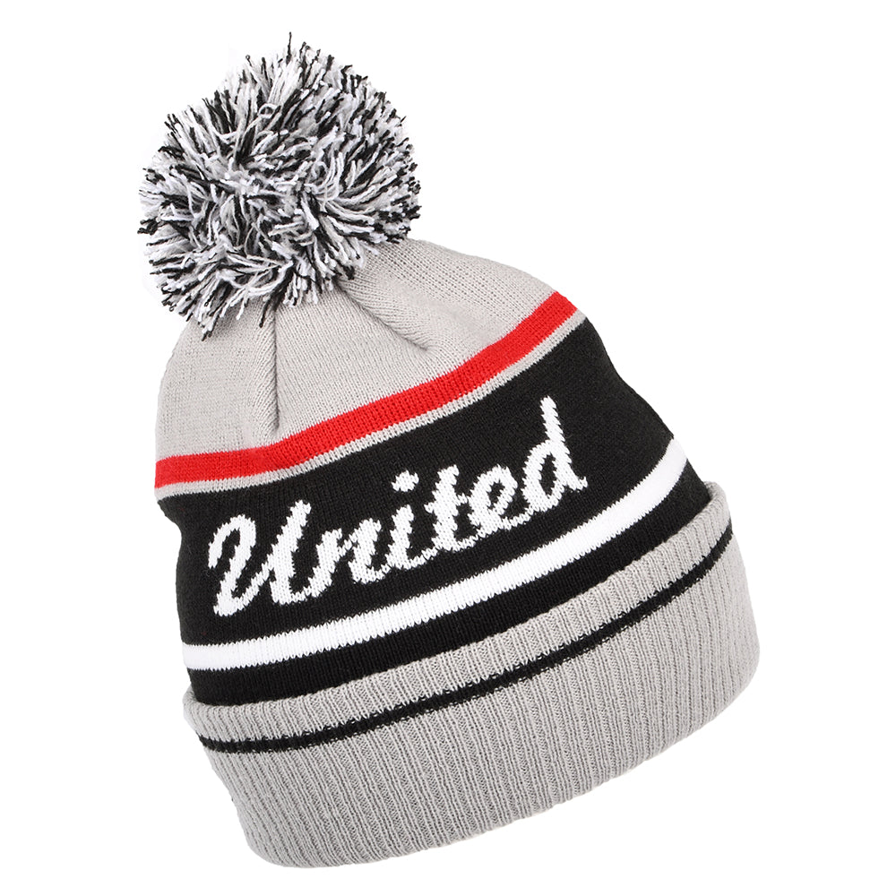 Bonnet à Pompon Cuff Knit Manchester United gris-noir NEW ERA