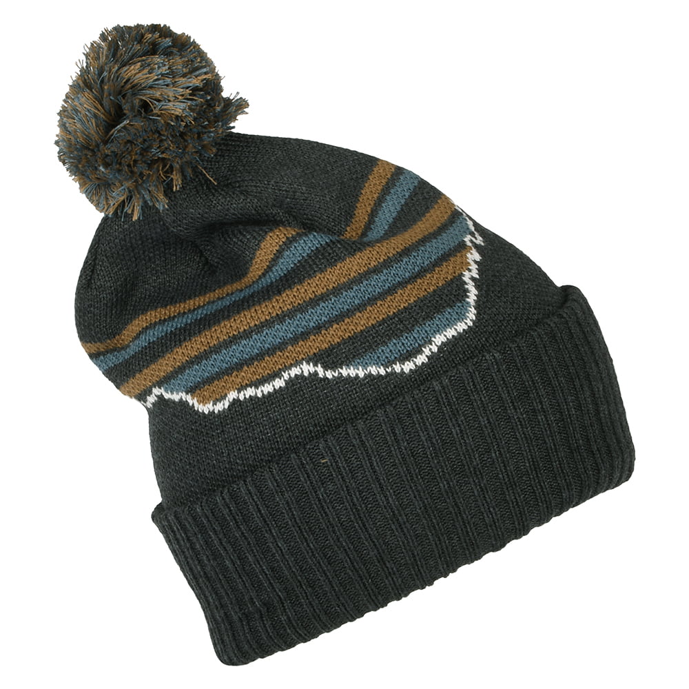 Bonnet à Pompon Fitz Roy Stripe Powder Town bleu fumé PATAGONIA