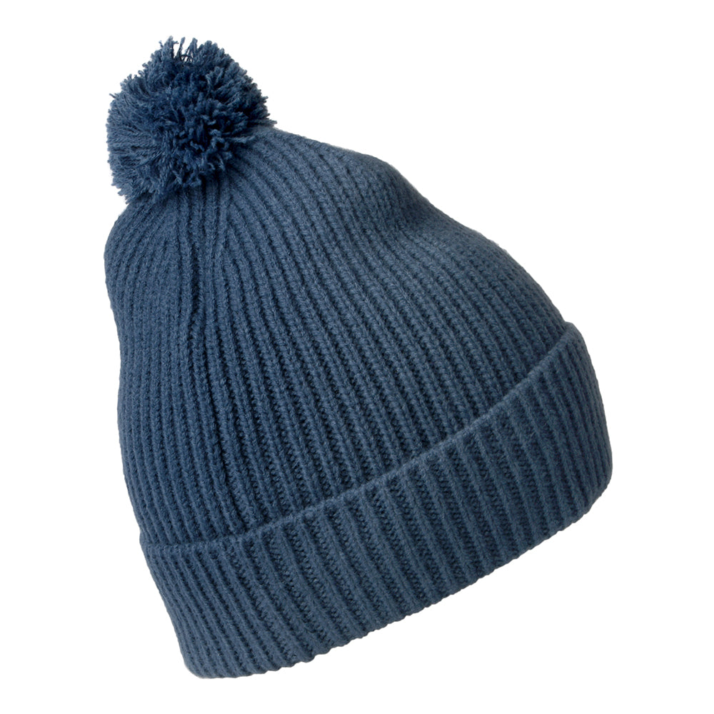 Bonnet à Pompon Logo Box bleu fumé THE NORTH FACE