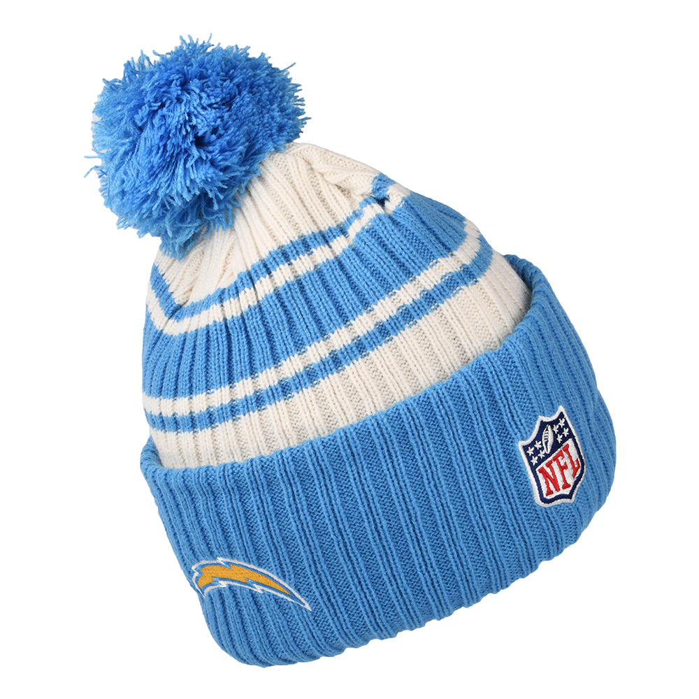 Bonnet à Pompon NFL Sideline Sport Knit Los Angeles Chargers bleu-blanc NEW ERA