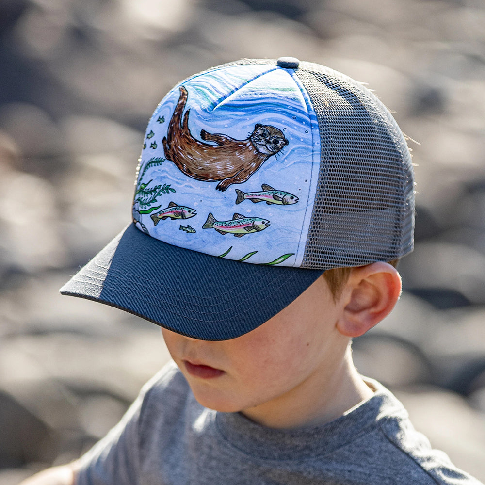 Casquette Trucker Enfant Artist Series River Otter bleu-gris SUNDAY AFTERNOONS