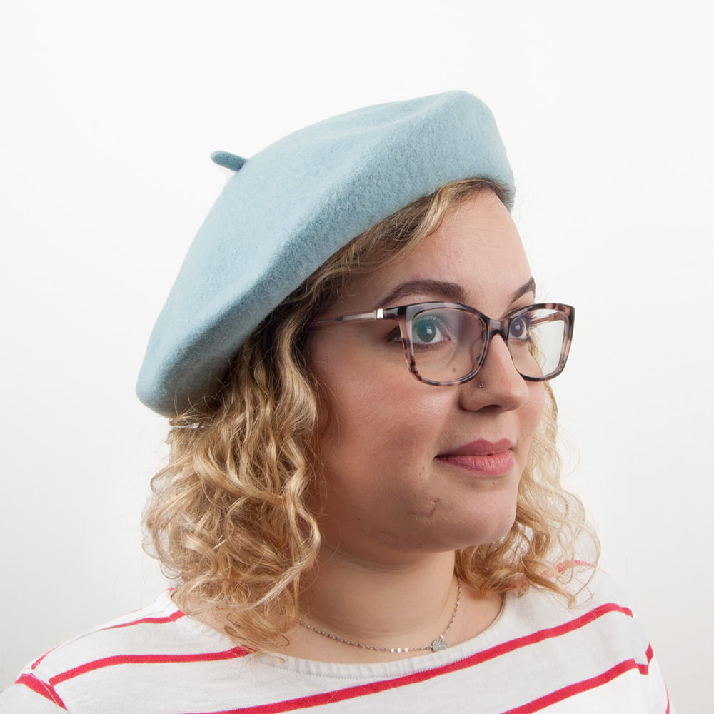 Béret Tendance en Laine bleu clair - VENTE EN GROS - 200
