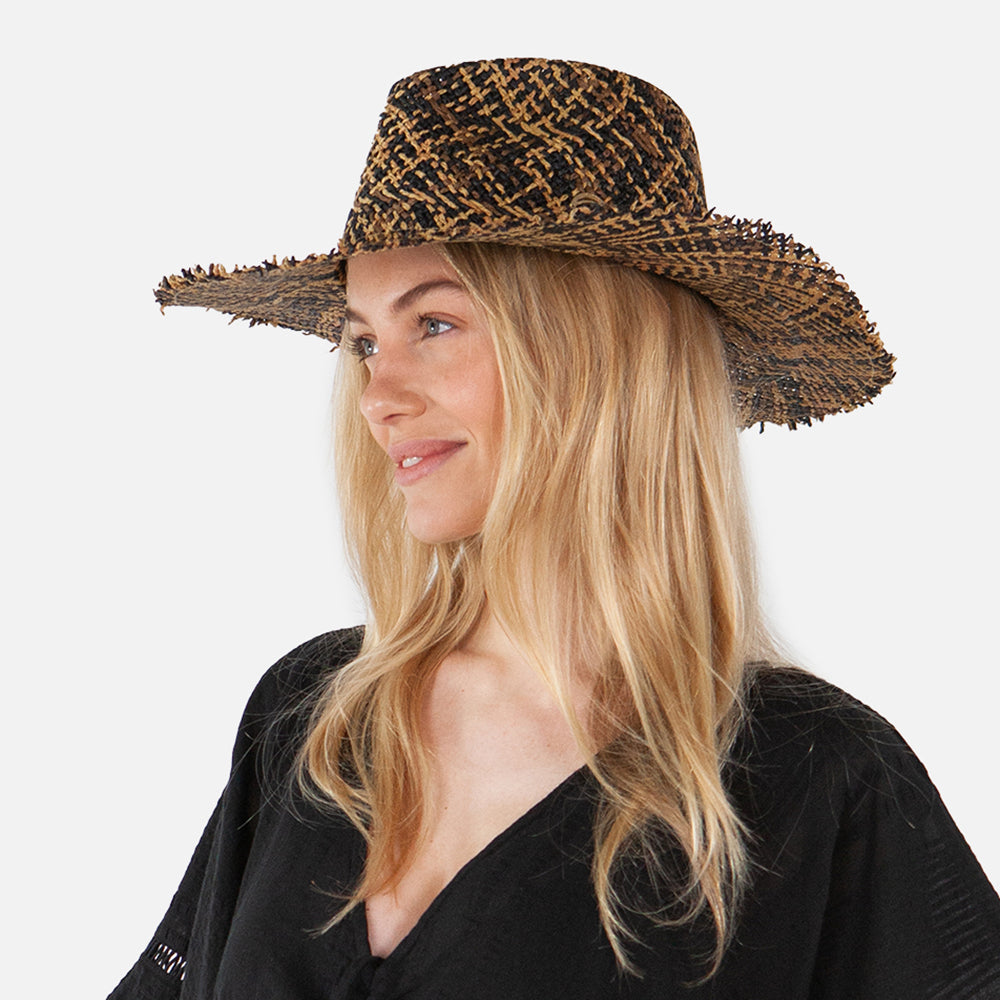 Chapeau Fedora en Paille Toyo Cozie marron-noir BARTS