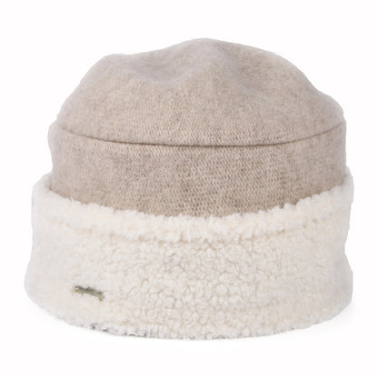 Chapeau Hiver en Laine Vierge Bouillie sable-blanc cassé SEEBERGER