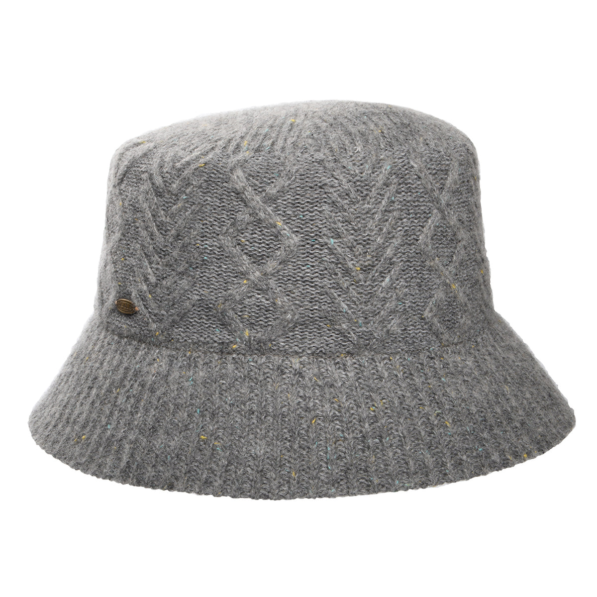 Chapeau Bob en Laine Mélangée à Torsades gris SCALA