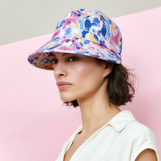 Casquette de Soleil en Coton rose-multi SEEBERGER