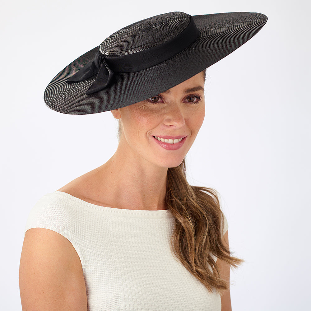 Chapeau Canotier en Paille Toyo Pearl noir FAILSWORTH