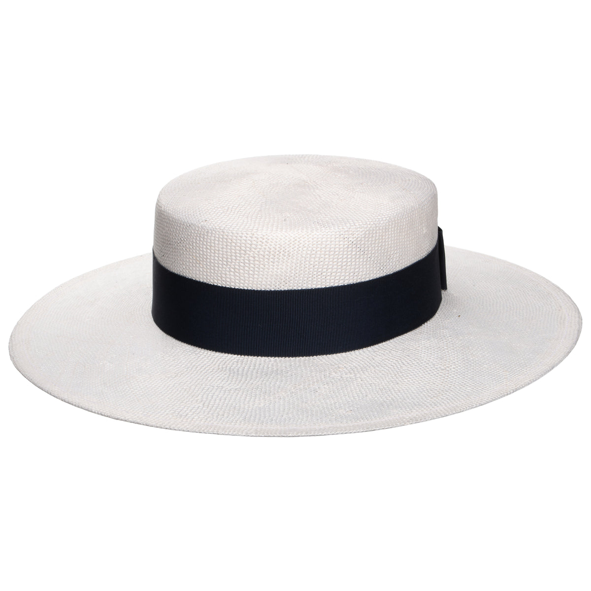 Chapeau Canotier Audrey blanc-bleu marine WHITELEY