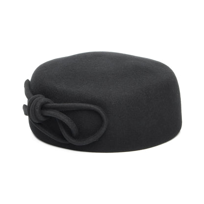 Chapeau Calot en Laine avec Nœud Caroline noir WHITELEY