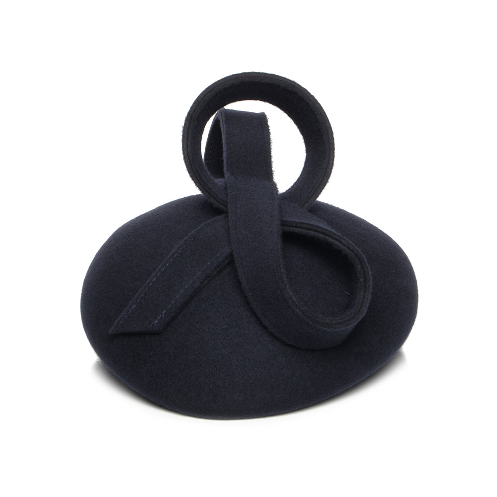 Chapeau Calot en Laine Jenny bleu marine WHITELEY