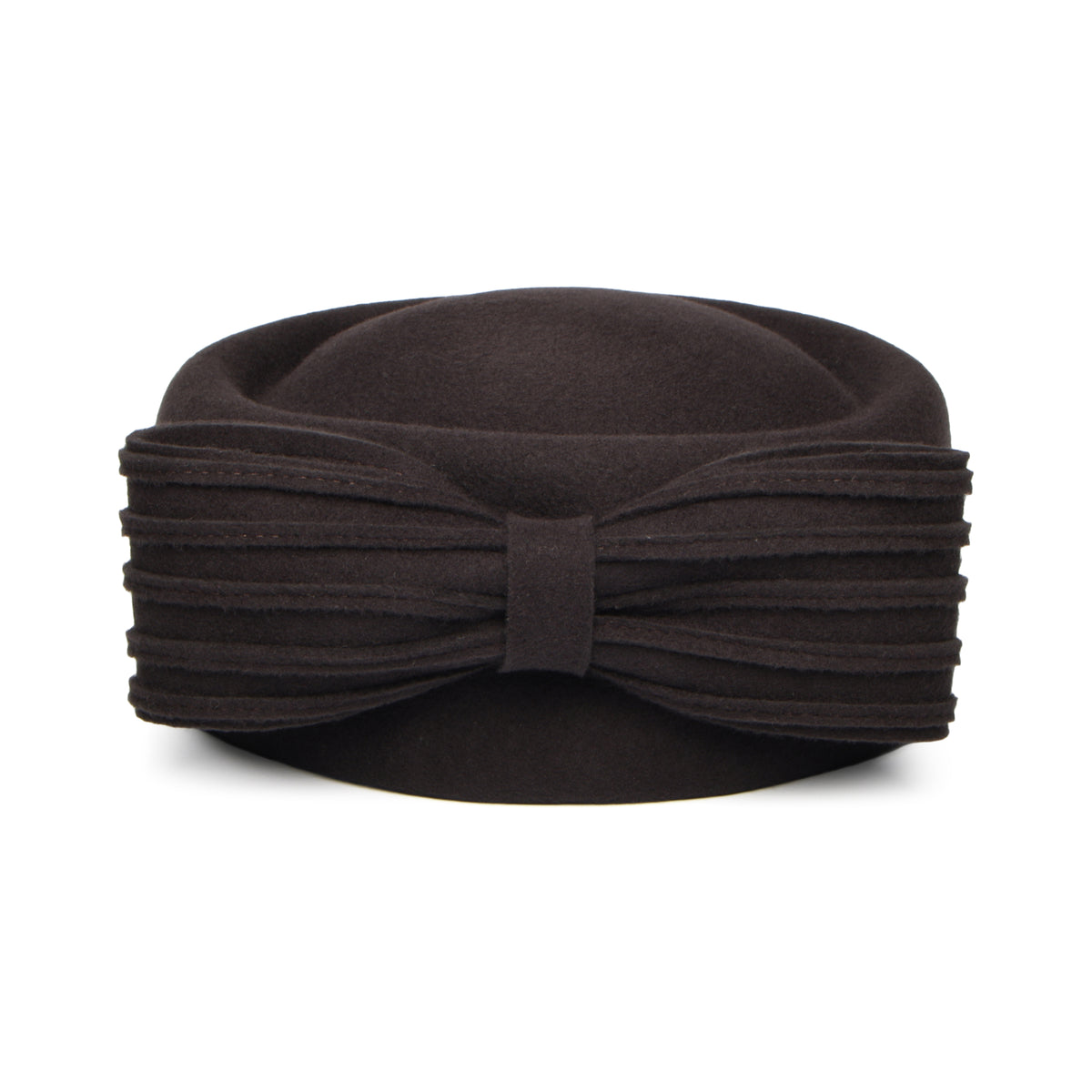 Chapeau Calot en Laine Jackie O Loop Bow chocolat WHITELEY
